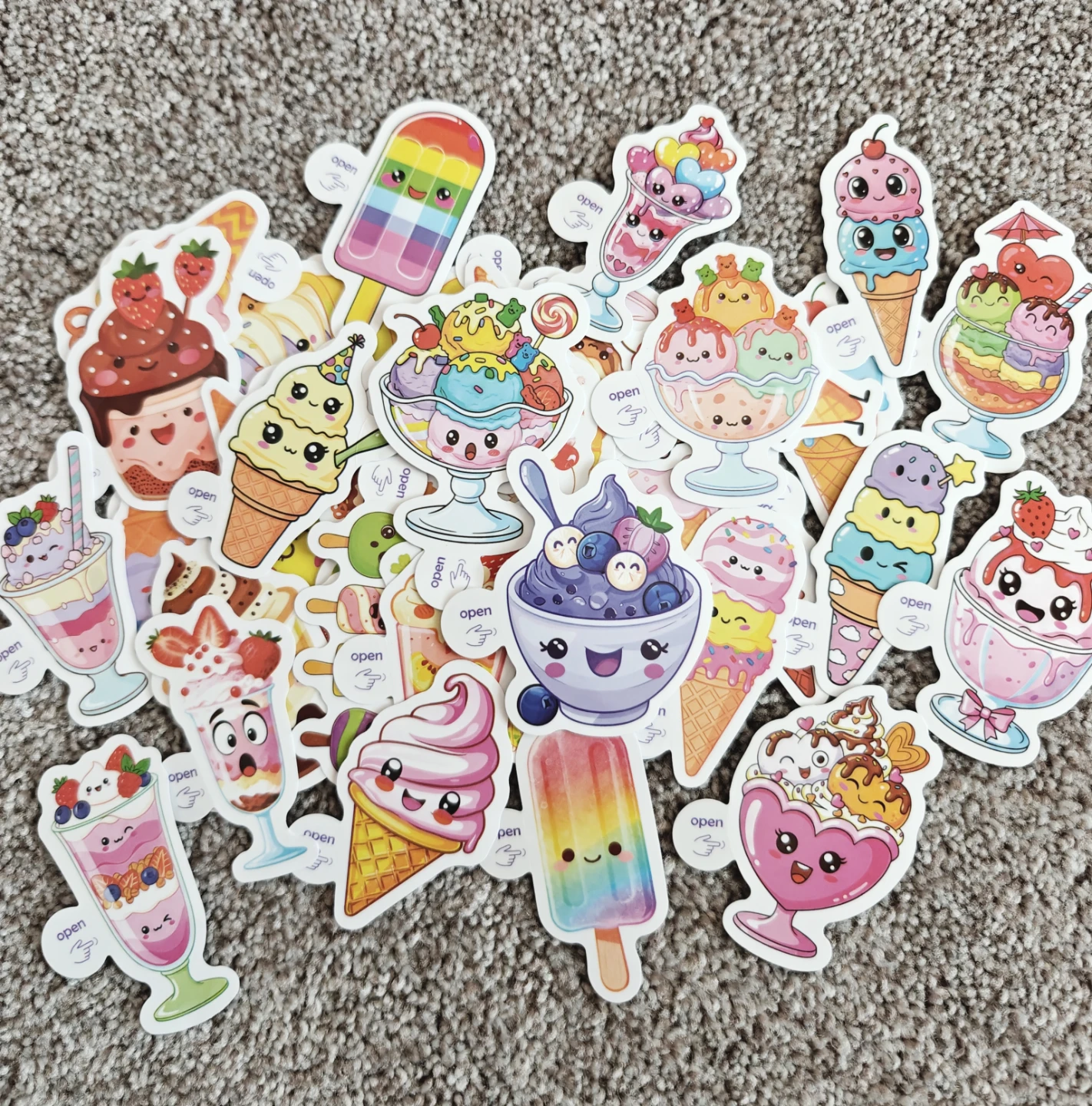 Brand New Ice cream stickers 50 pcs