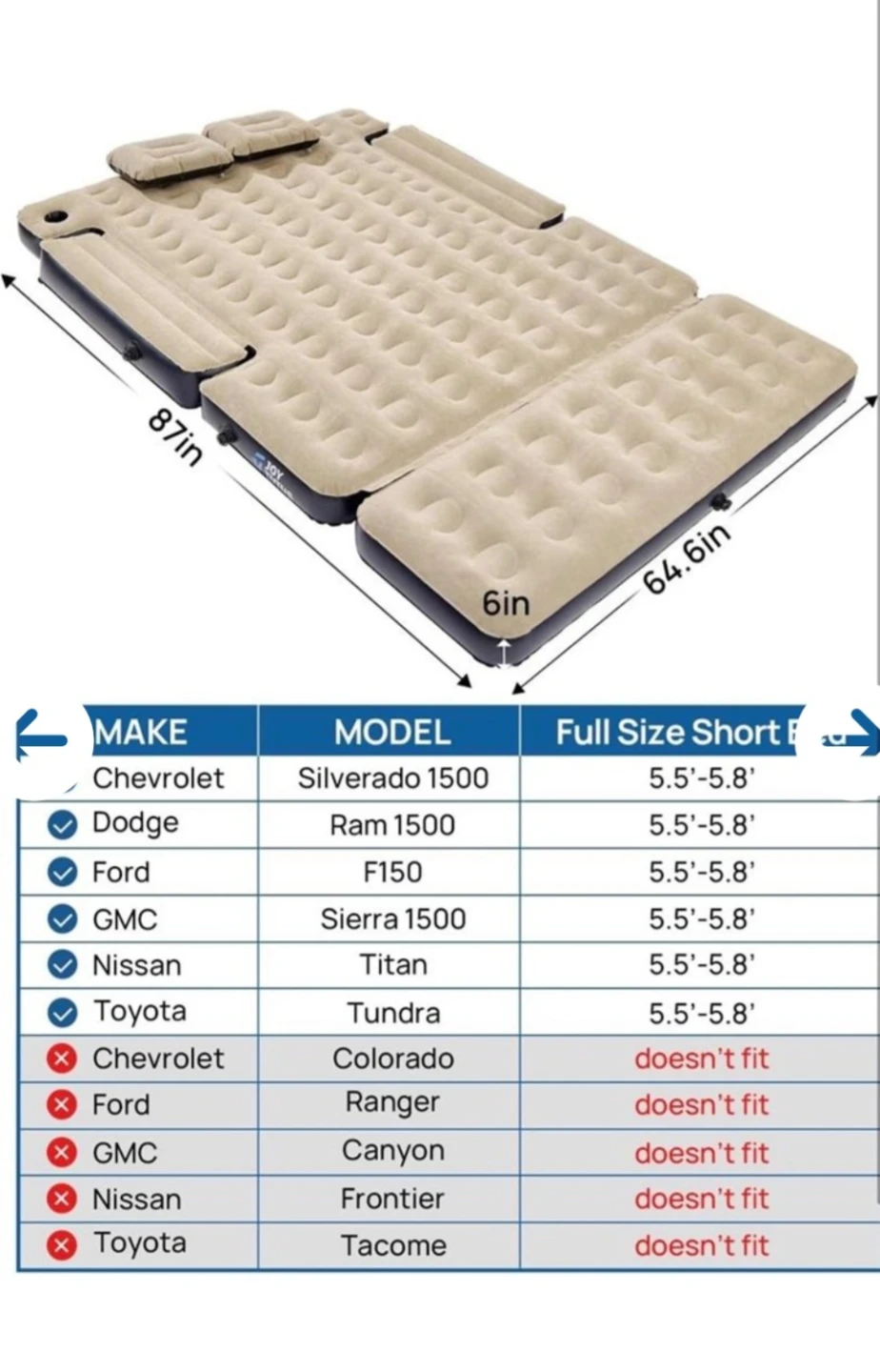 Trunk bed air mattress (New in box) - photo 2