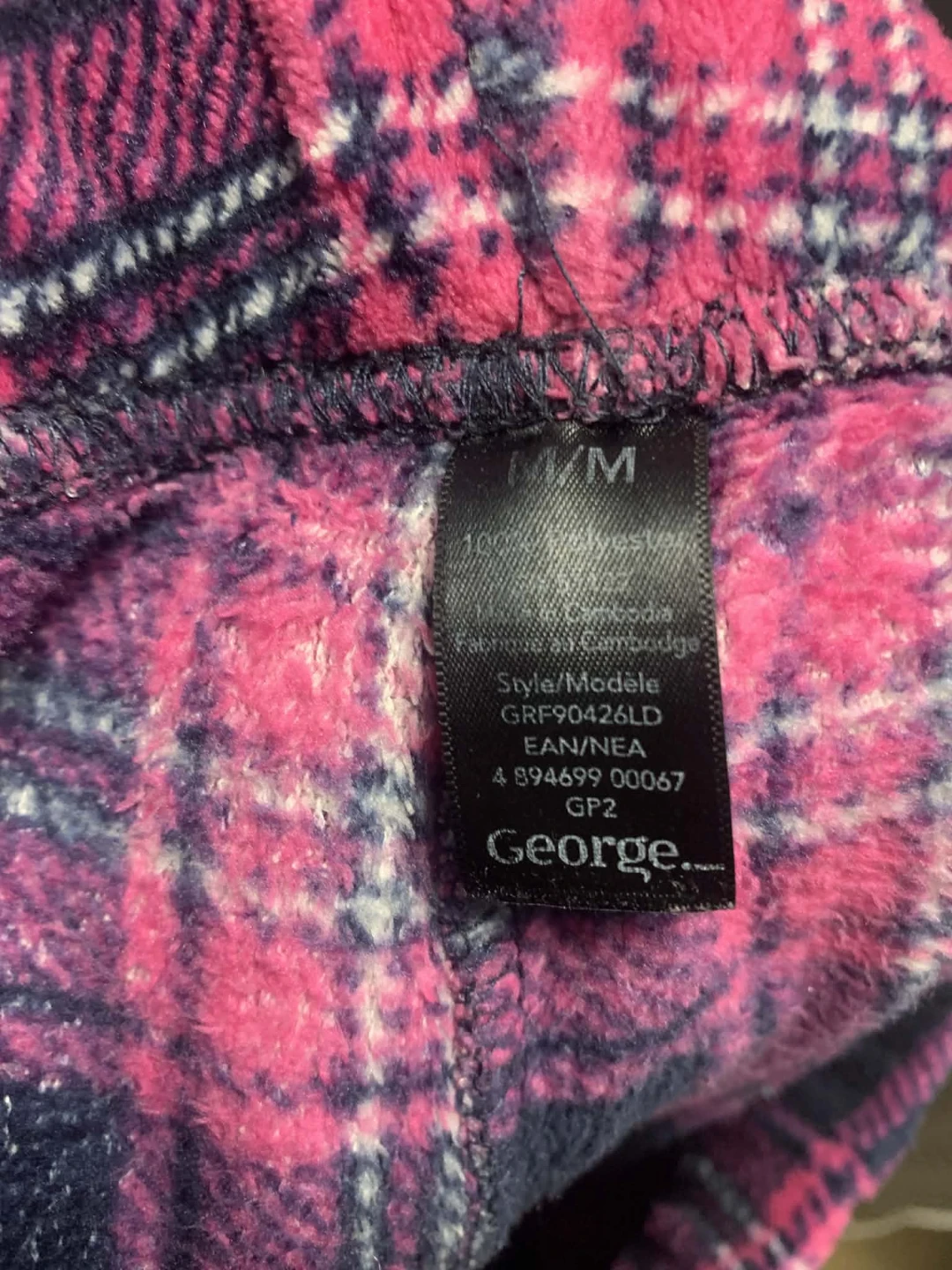 George Women's Plaid Fleece Pajama Pants Size M - photo 5