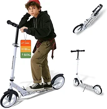 Welmotive White Folding Scooter XL 8-inch Wheels ABEC-9 Bearings