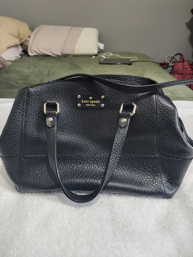 Kate Spade Black Leather Satchel Handbag