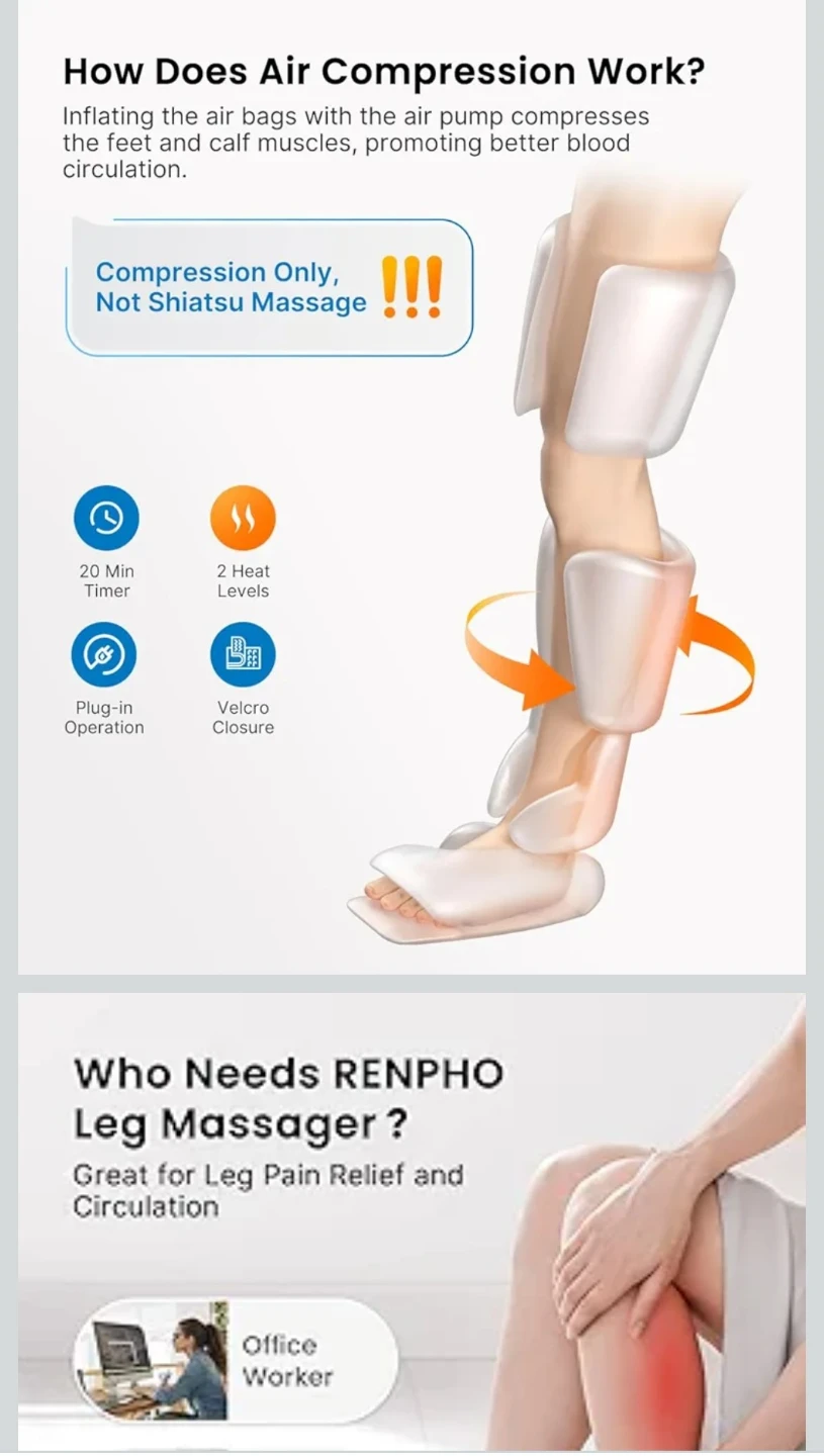 RENPHO Leg Massager with Heat - photo 5