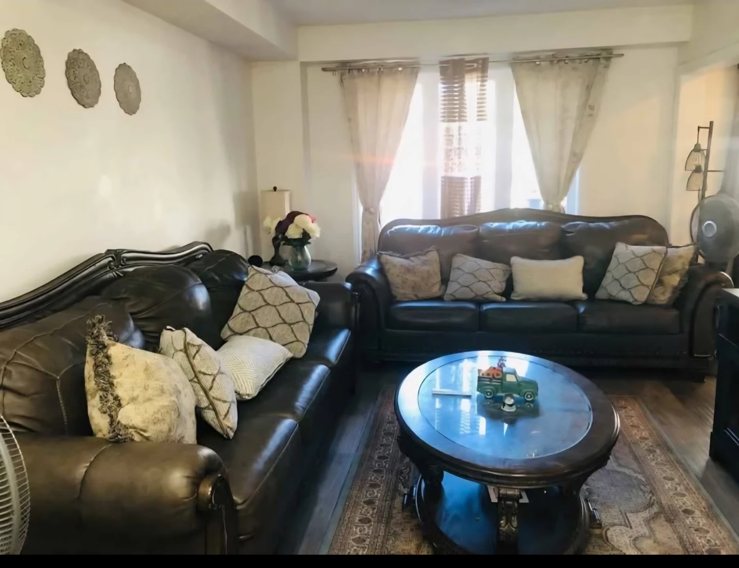 Dark Brown Leather Sofa Set