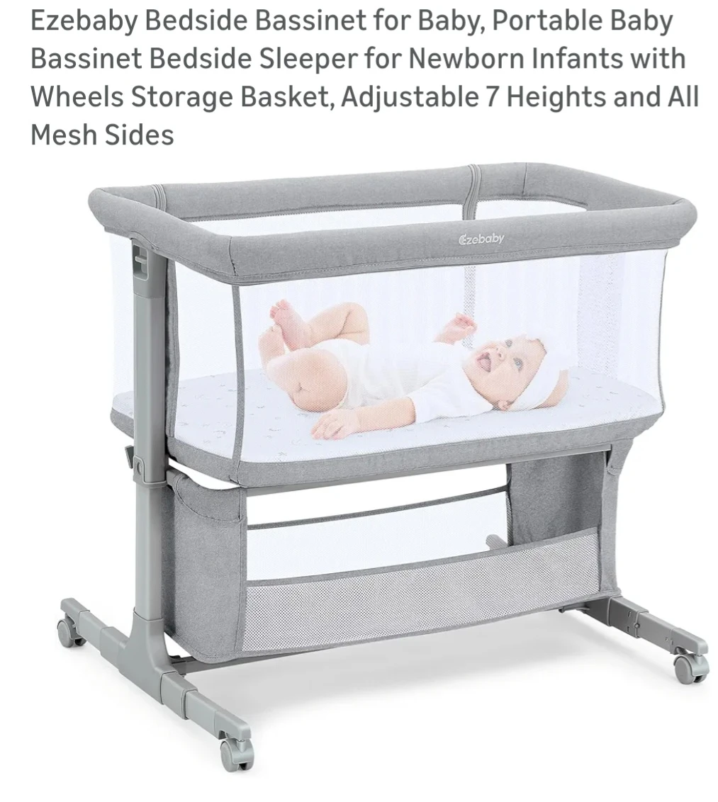 EzeBaby Portable Bedside Bassinet for Baby