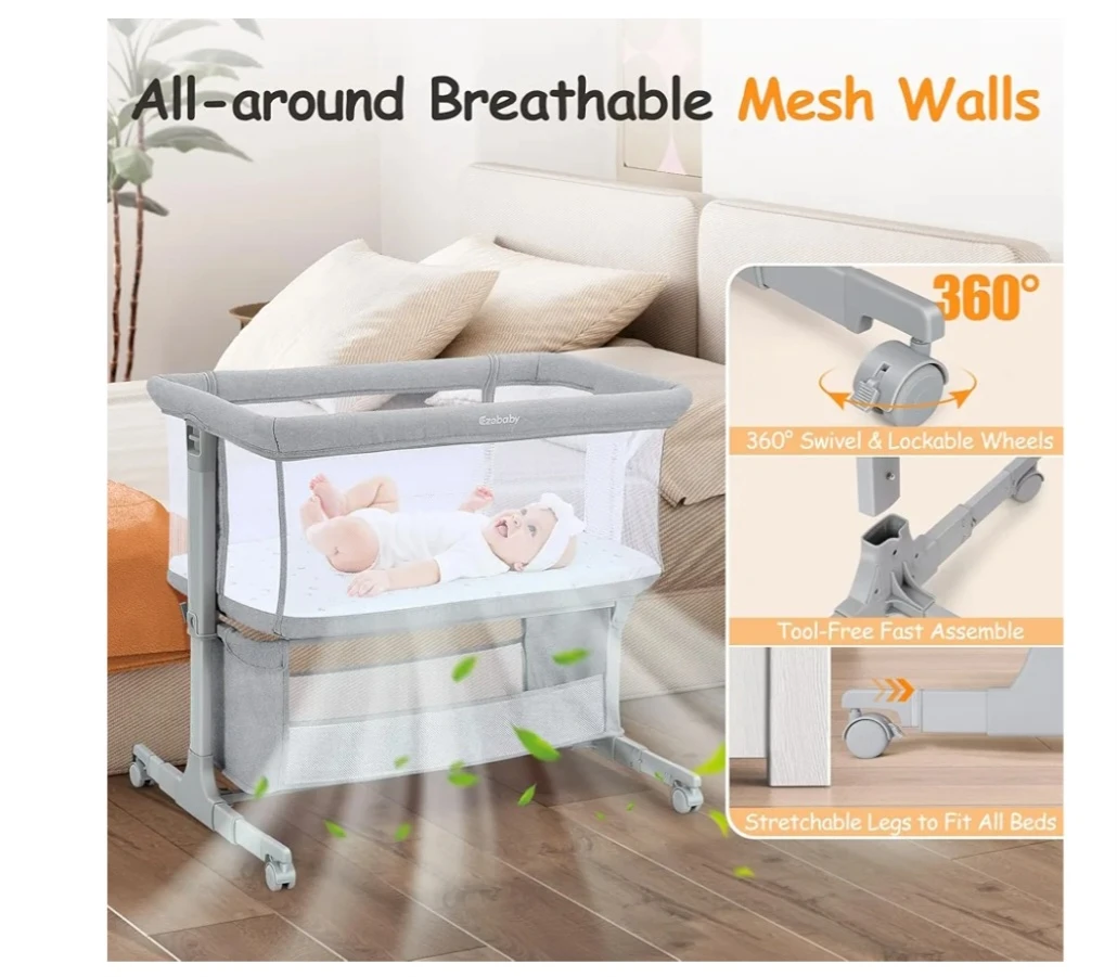 EzeBaby Portable Bedside Bassinet for Baby - photo 3