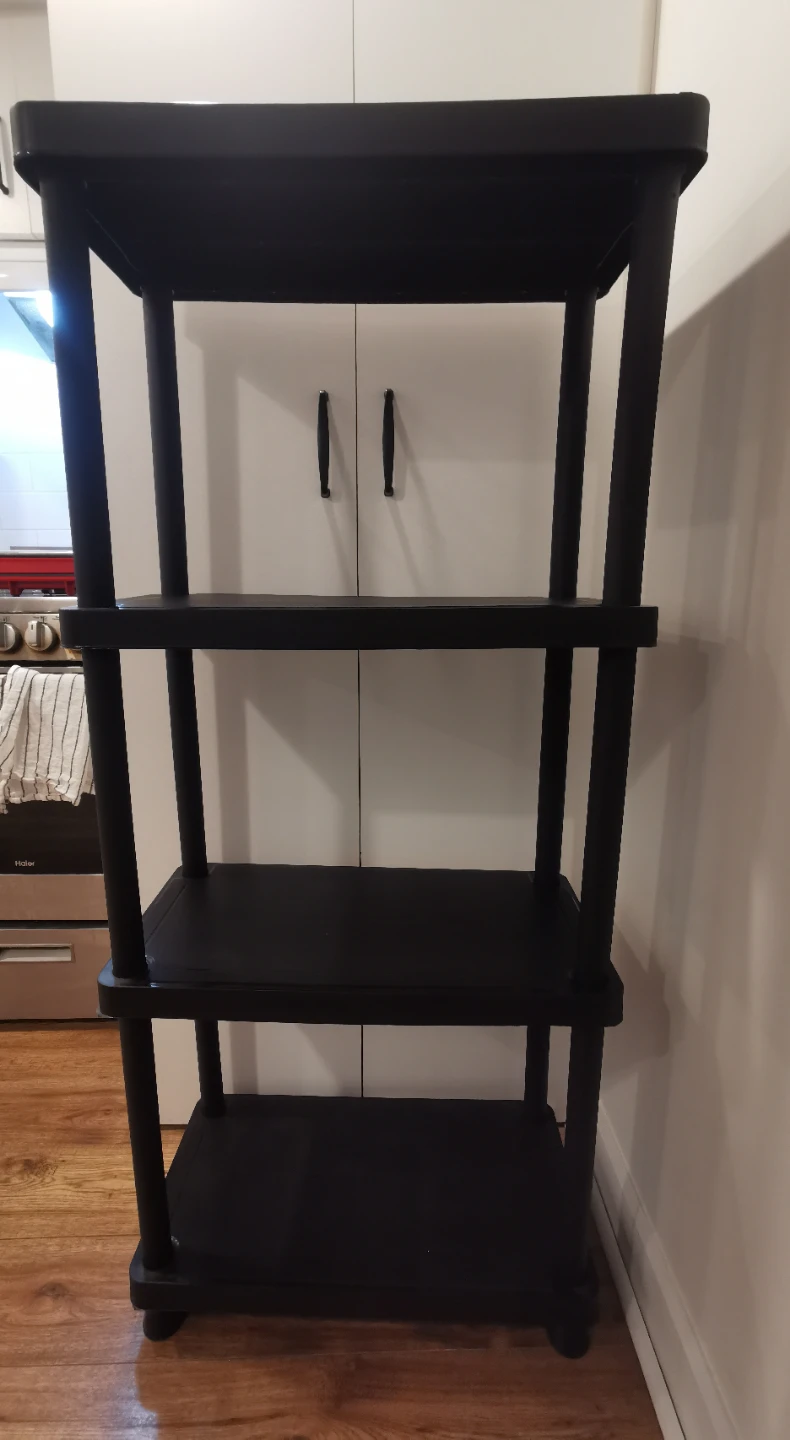 Black Shelf Plastic Storage Unit