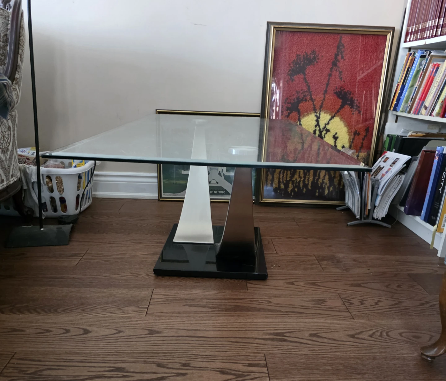 Modern Glass Coffee Table with Curved Metal Base! - photo 3