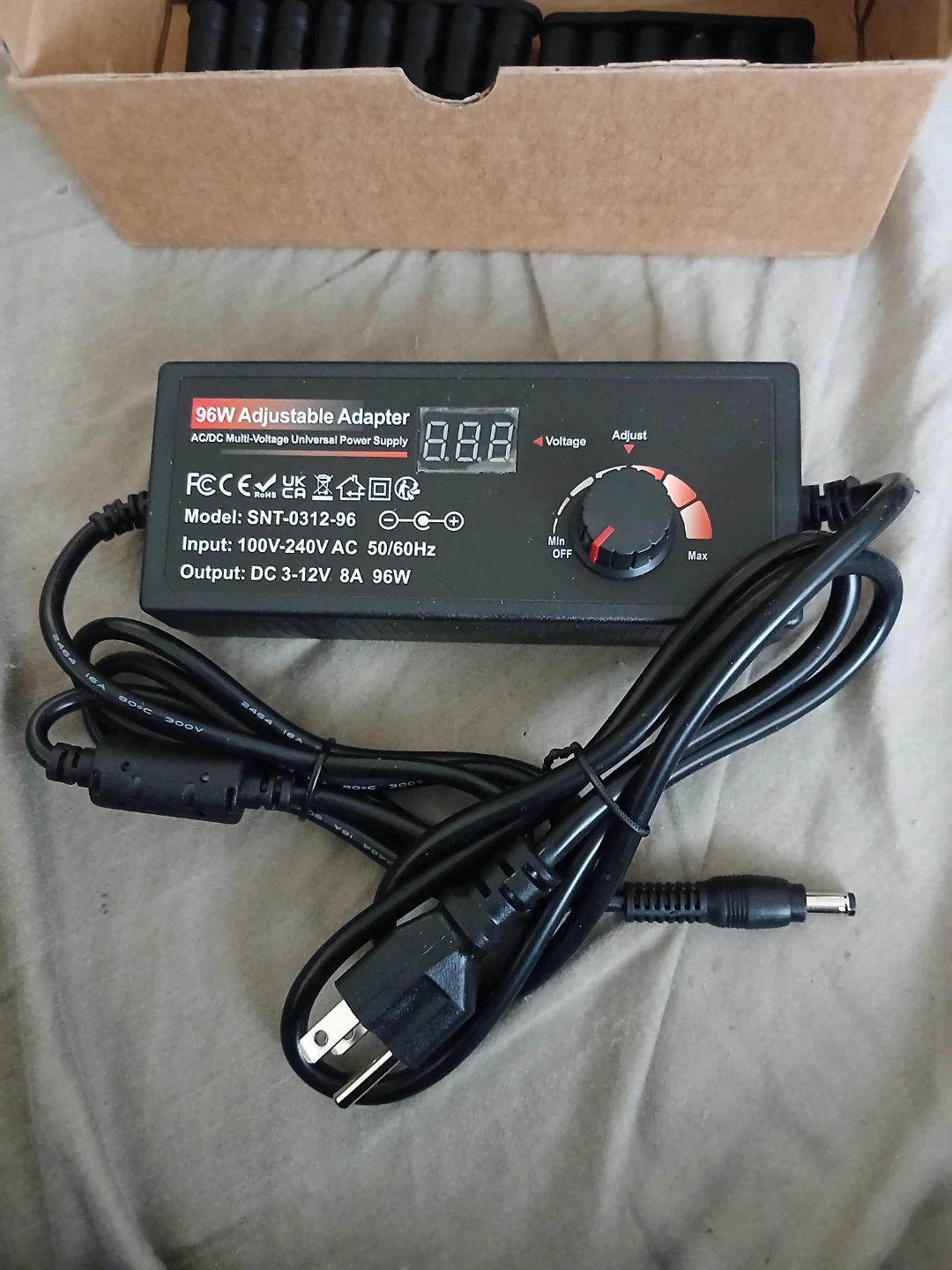 96W Adjustable AC/DC Power Adapter with Multiple Tips - photo 4