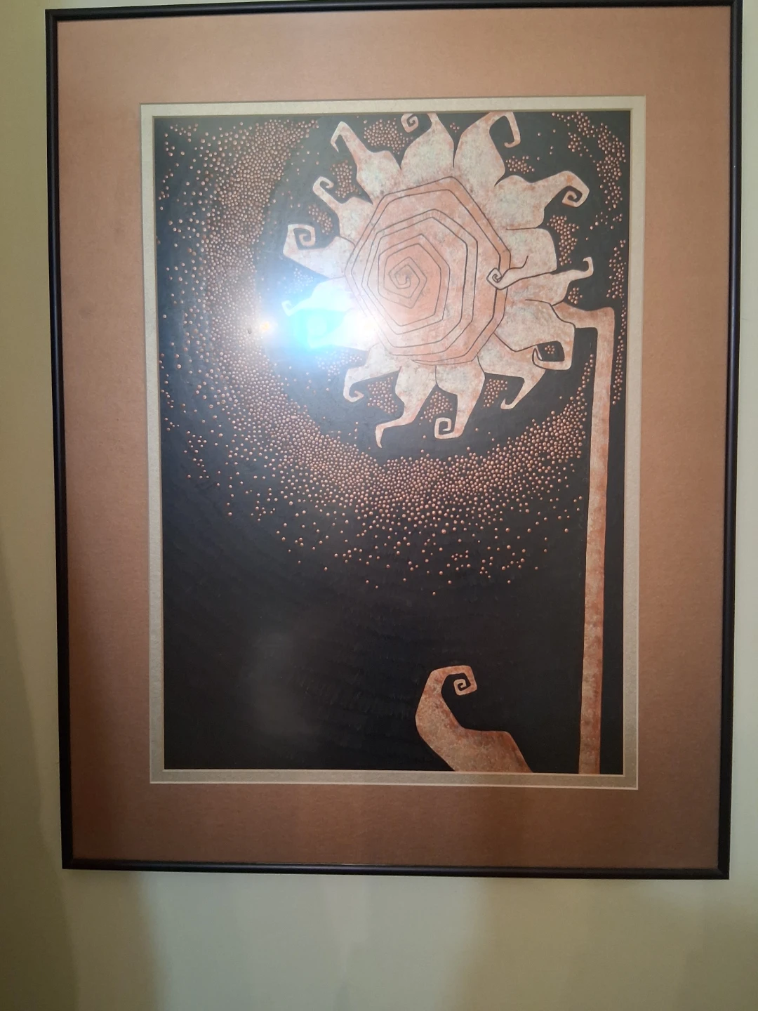 Framed Artwork - Stylized Sunflower