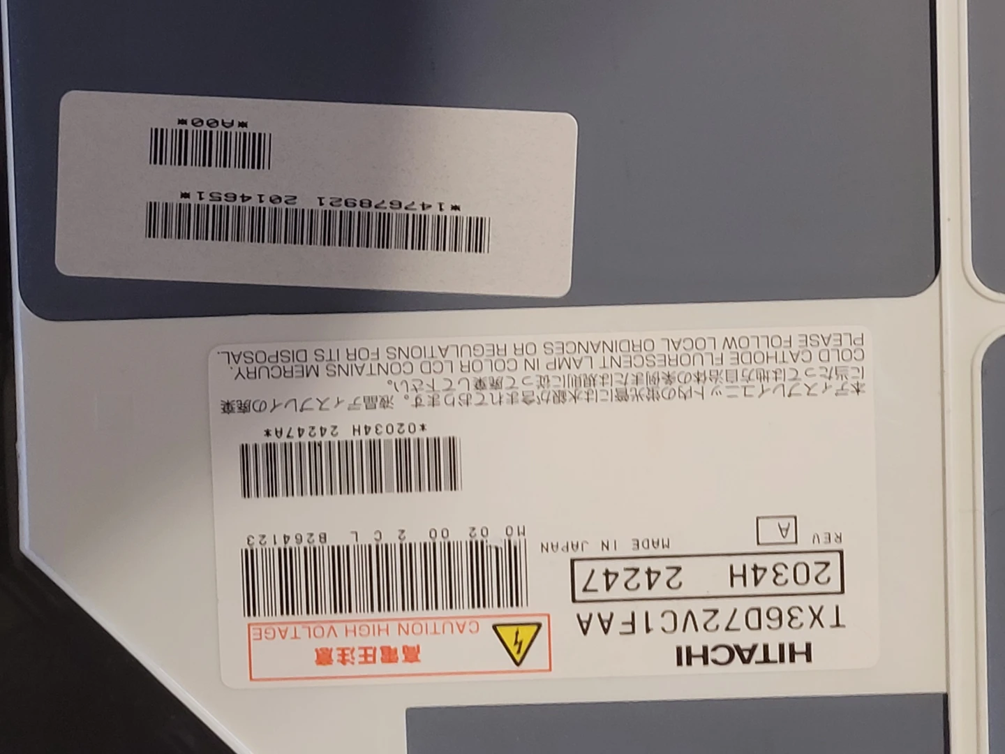 HITACHI TX36D72VC1FAA LCD Display Panel - photo 3