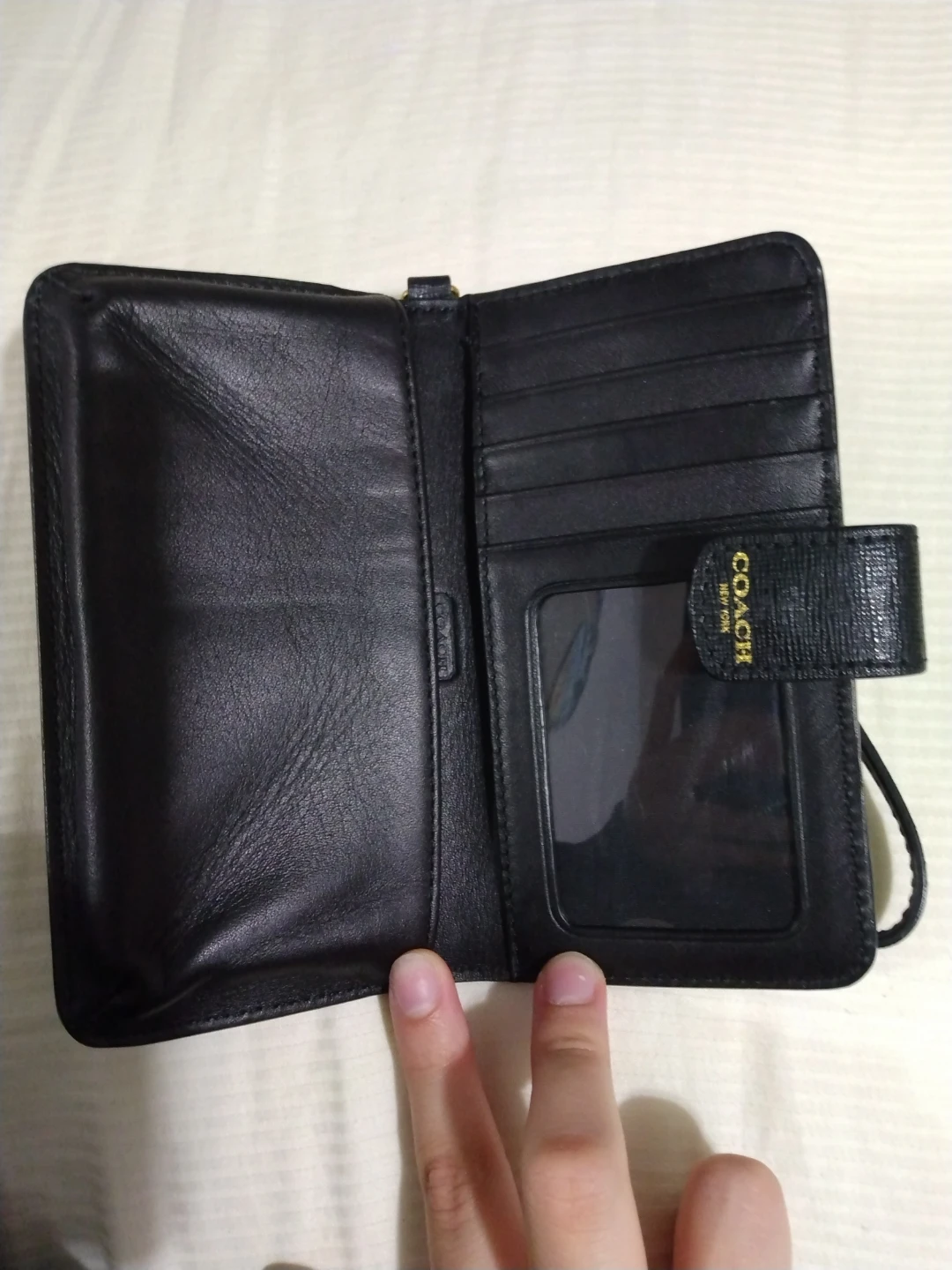Coach Black Leather Wristlet Wallet - photo 3