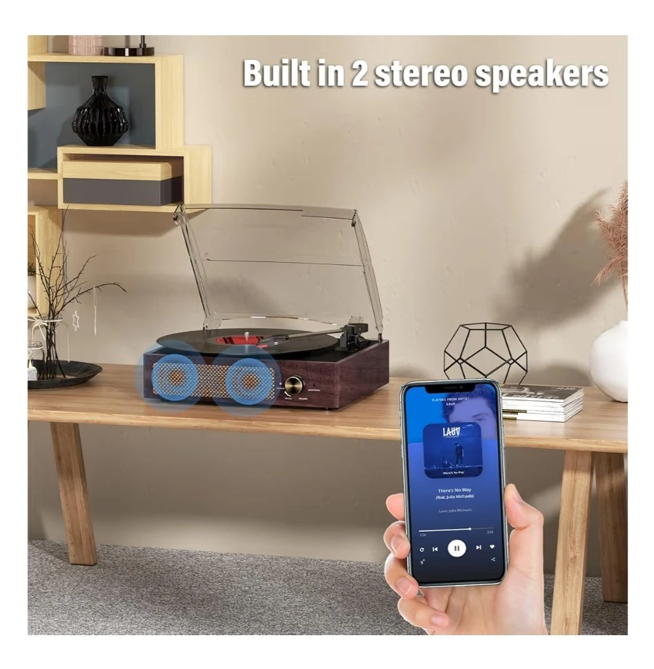 3 Speed Vinyl Record Player with Bluetooth