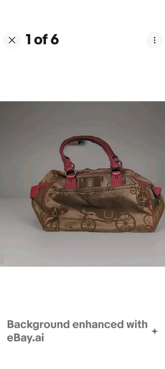 Vintage Coach Monogram Horse and Carriage Satchel Bag