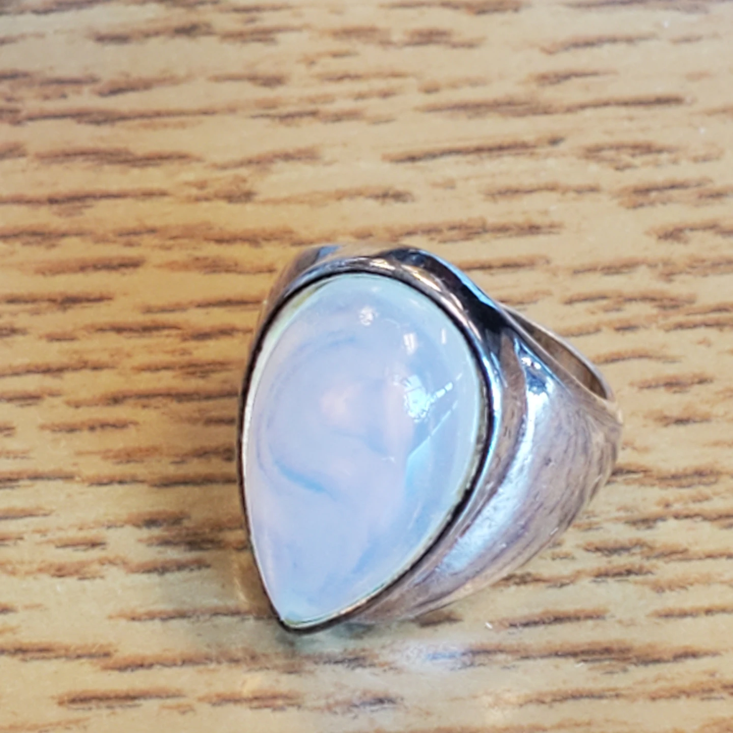Silver Ring with Pearlescent Stone - photo 3