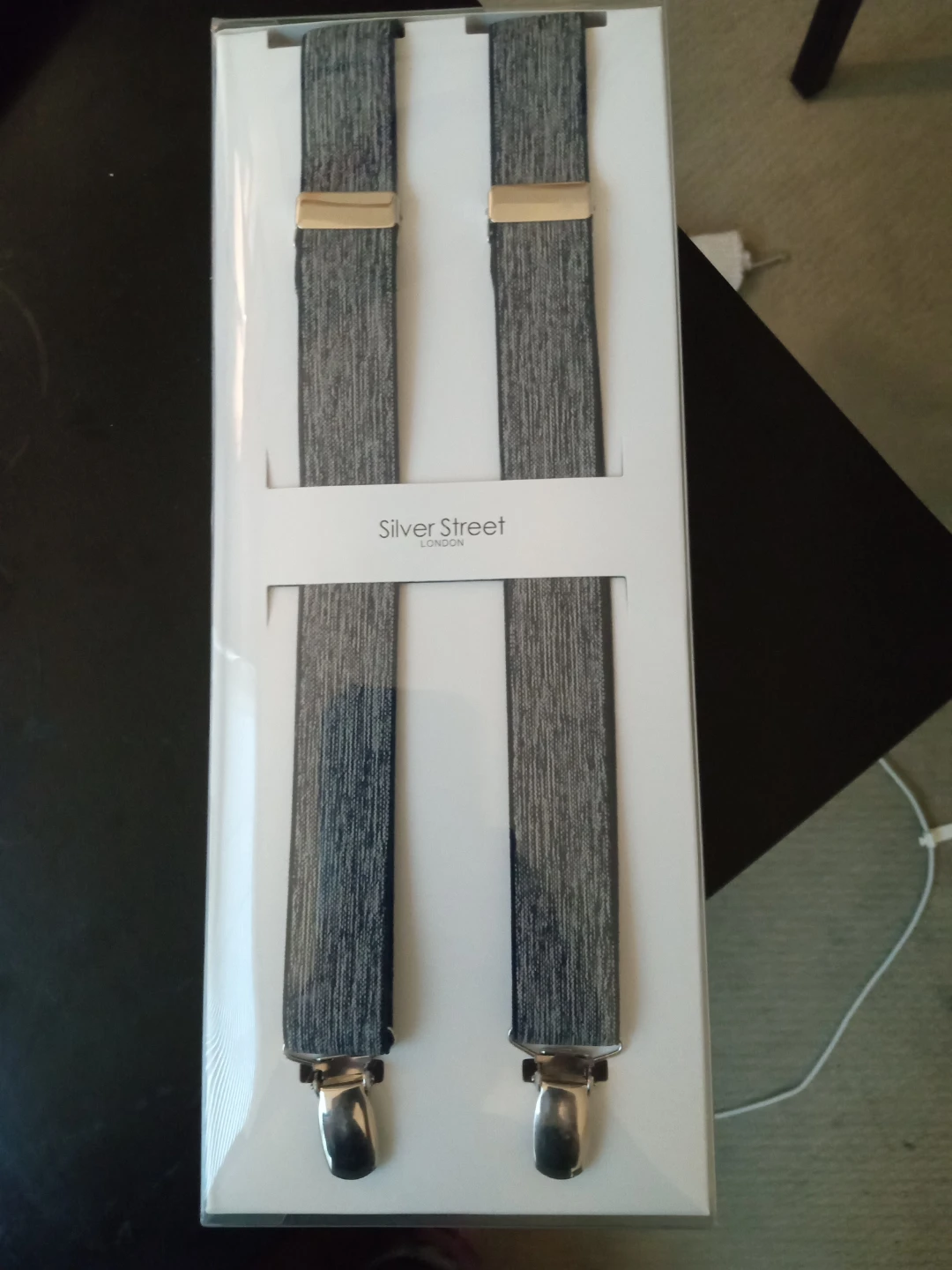 Silver Street Grey Patterned Suspenders