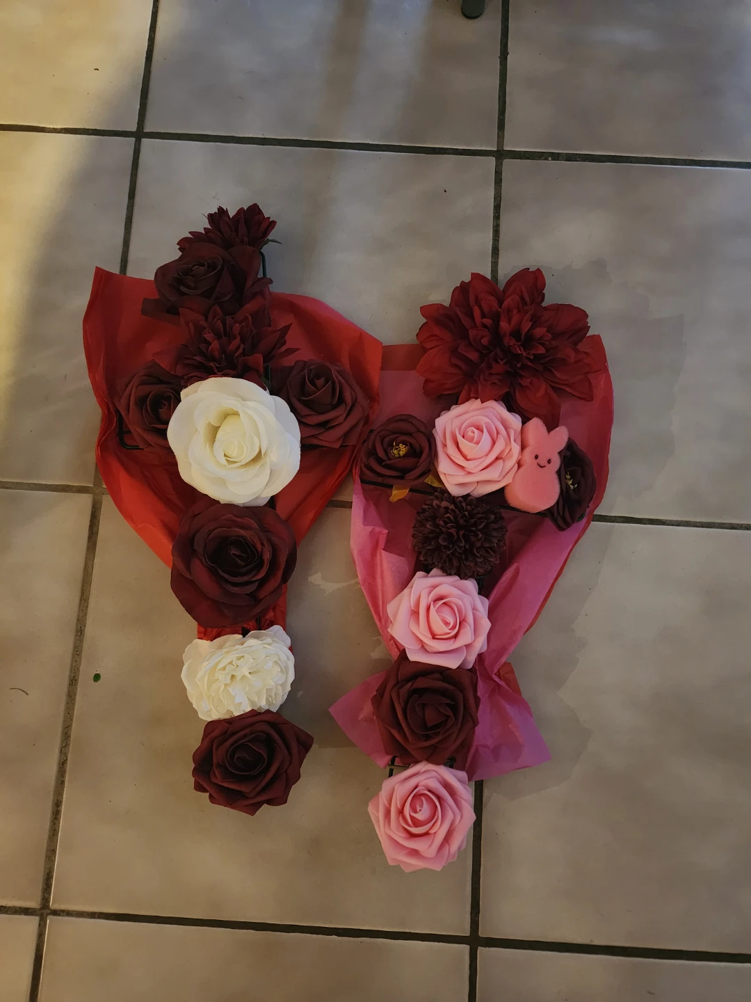 Artificial Flower Heart Arrangement