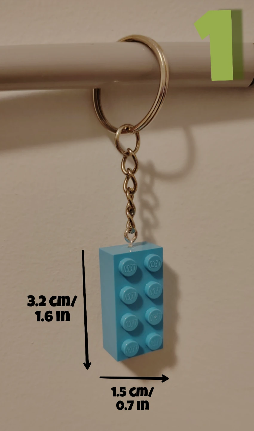 Lego brick keychain