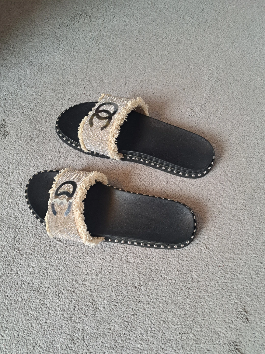 Chanel Inspired Slides size 8 to 9 range