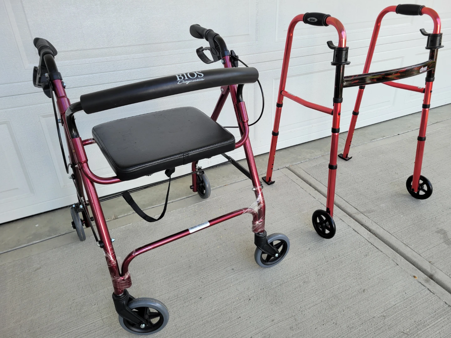 Rollator with Seat & Folding Walker in Excellent Condition.