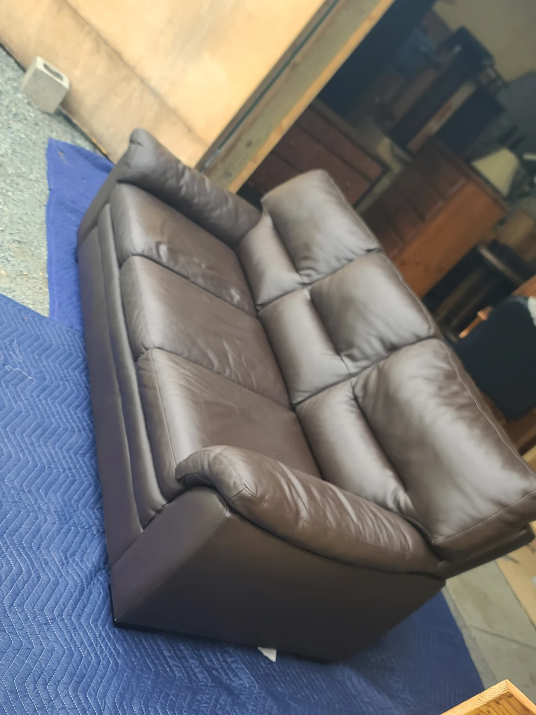 Brown Leather Sofa - photo 2
