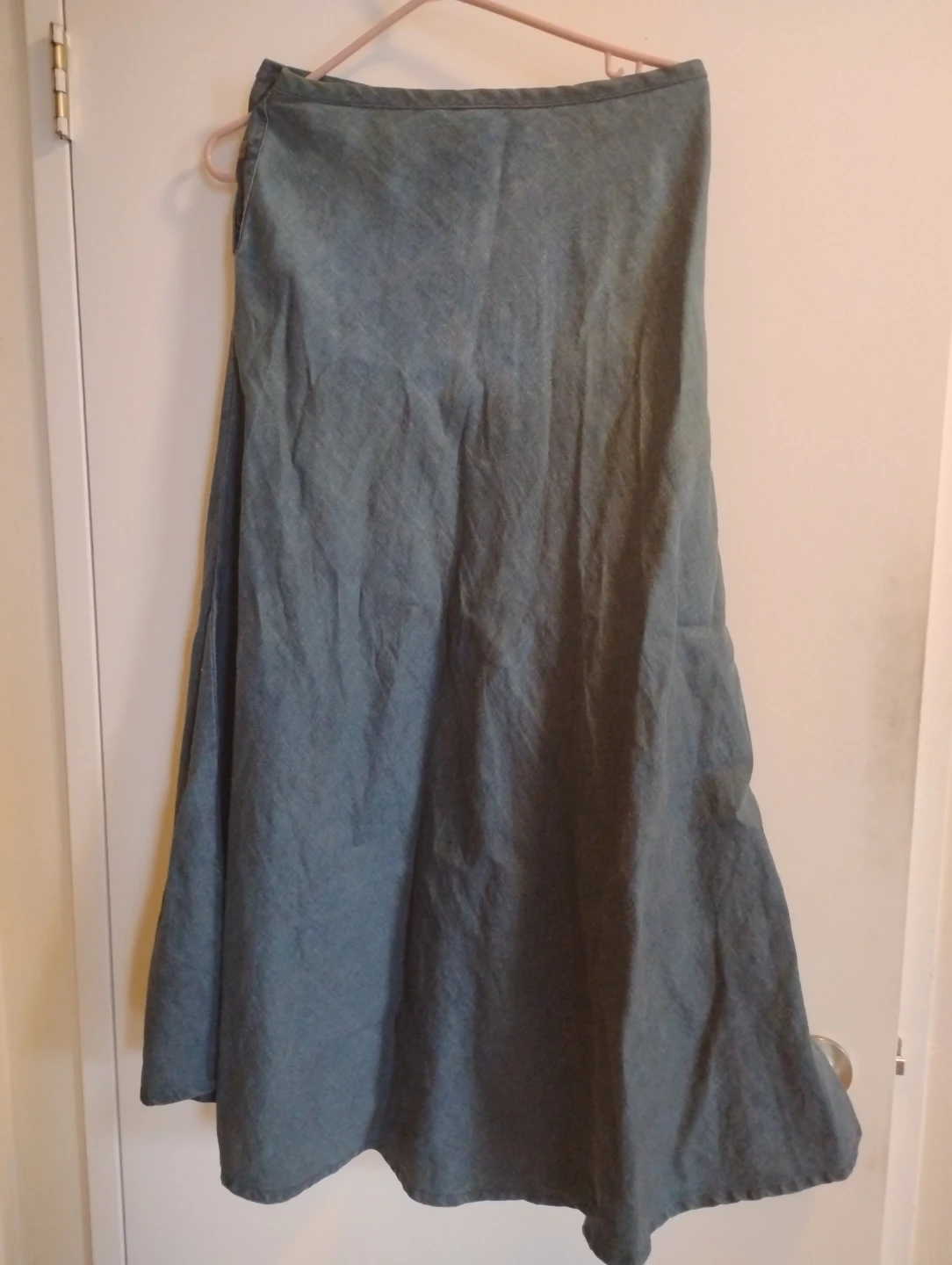 Maiwa Linen Blend DenimMaxi Skirt Size S