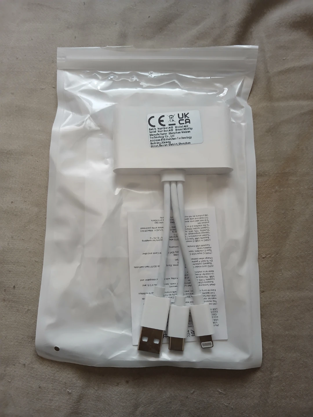 5-1 SD & TF Reader W/ Multiple Ports, & Cords