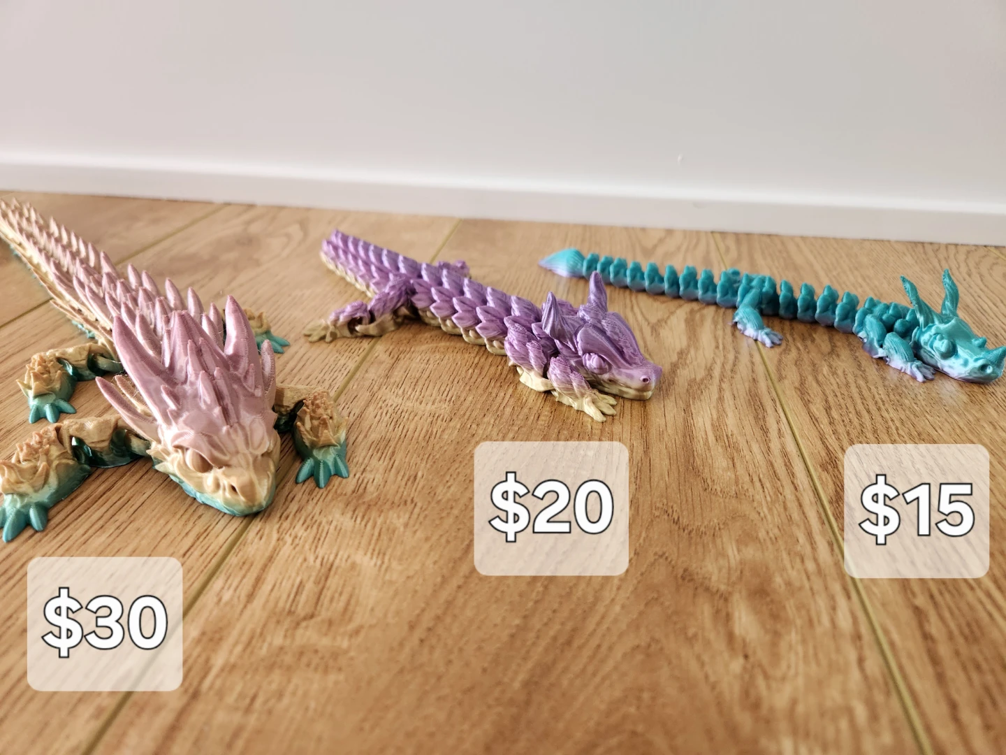 Articulated Dragon Toy - Multi-Color 3D Printed