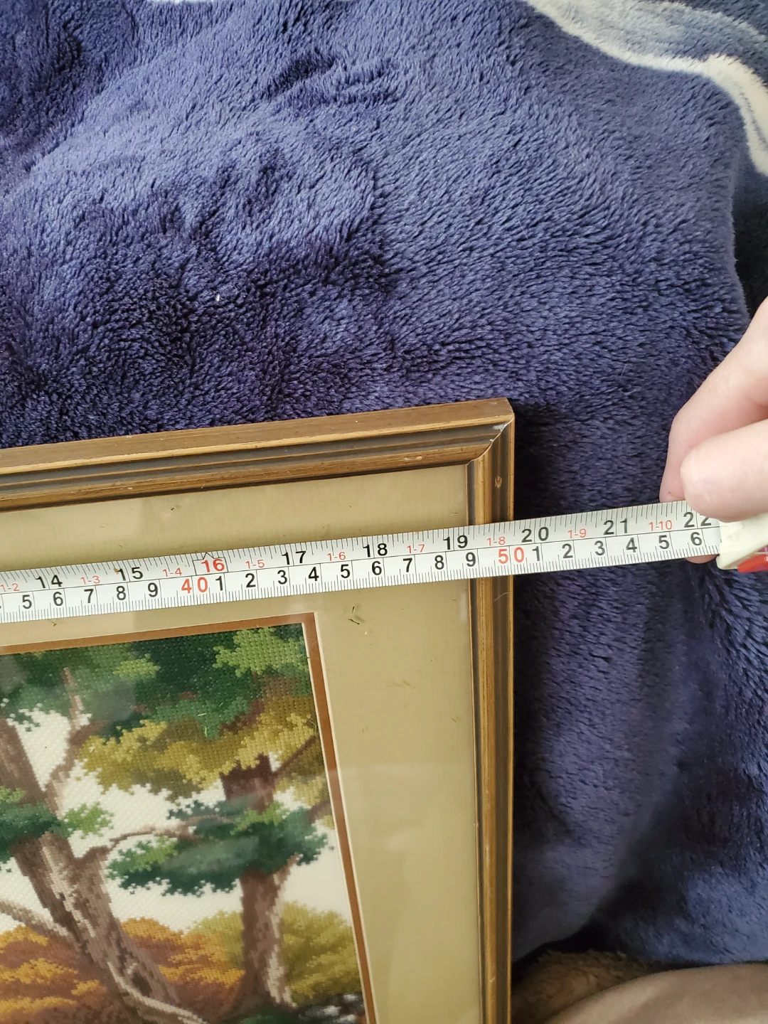Framed Cross-Stitch Landscape Art - photo 3
