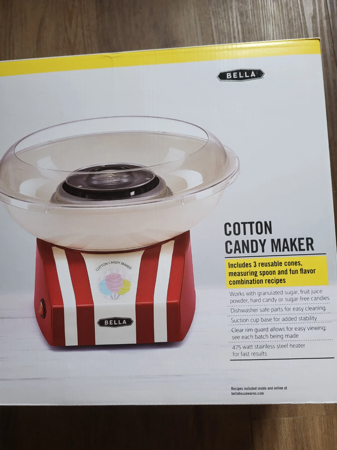 Bella Cotton Candy Maker - Red and White Stripes