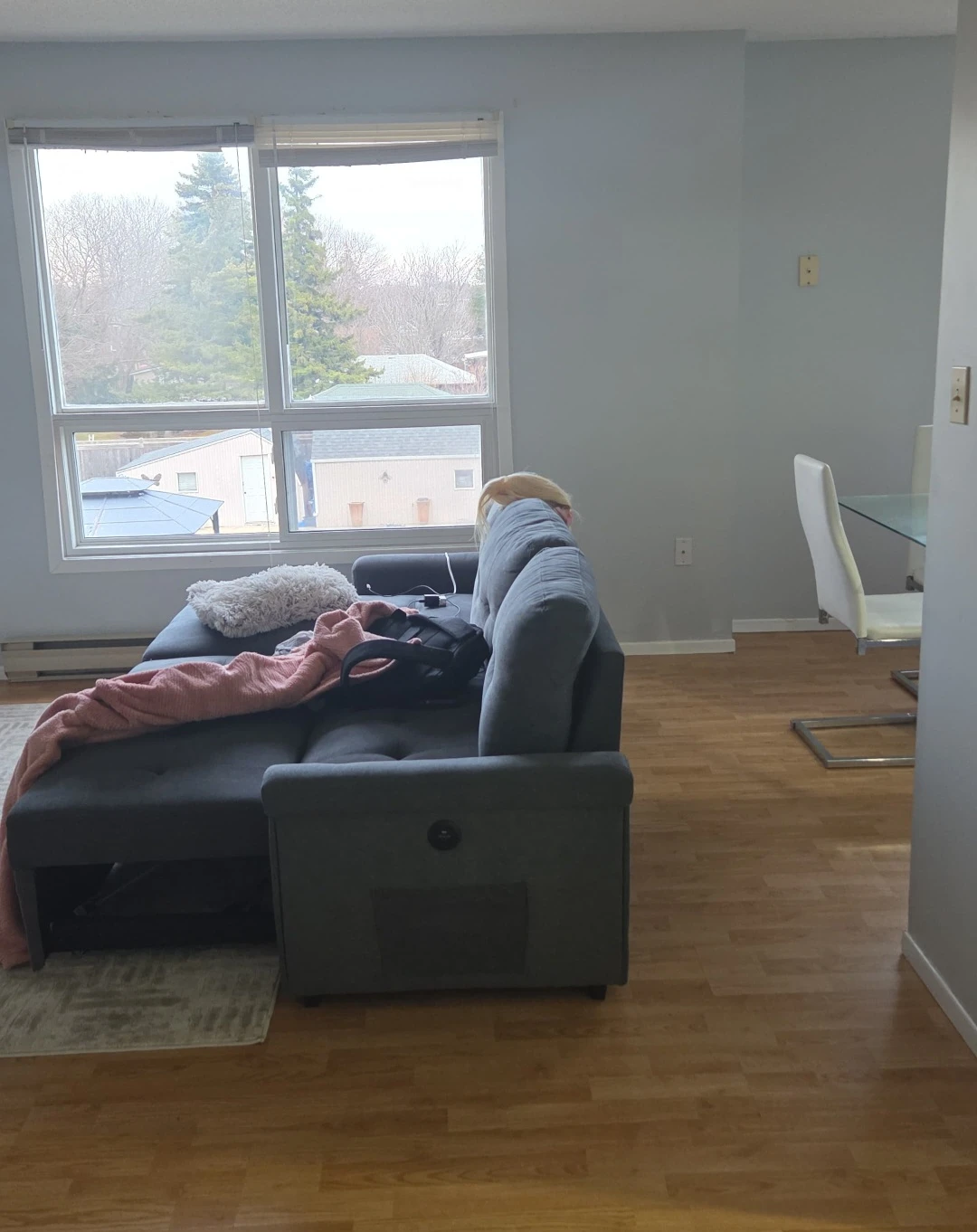 Grey Sectional Sofa with Storage and Pull-out Bed - photo 3