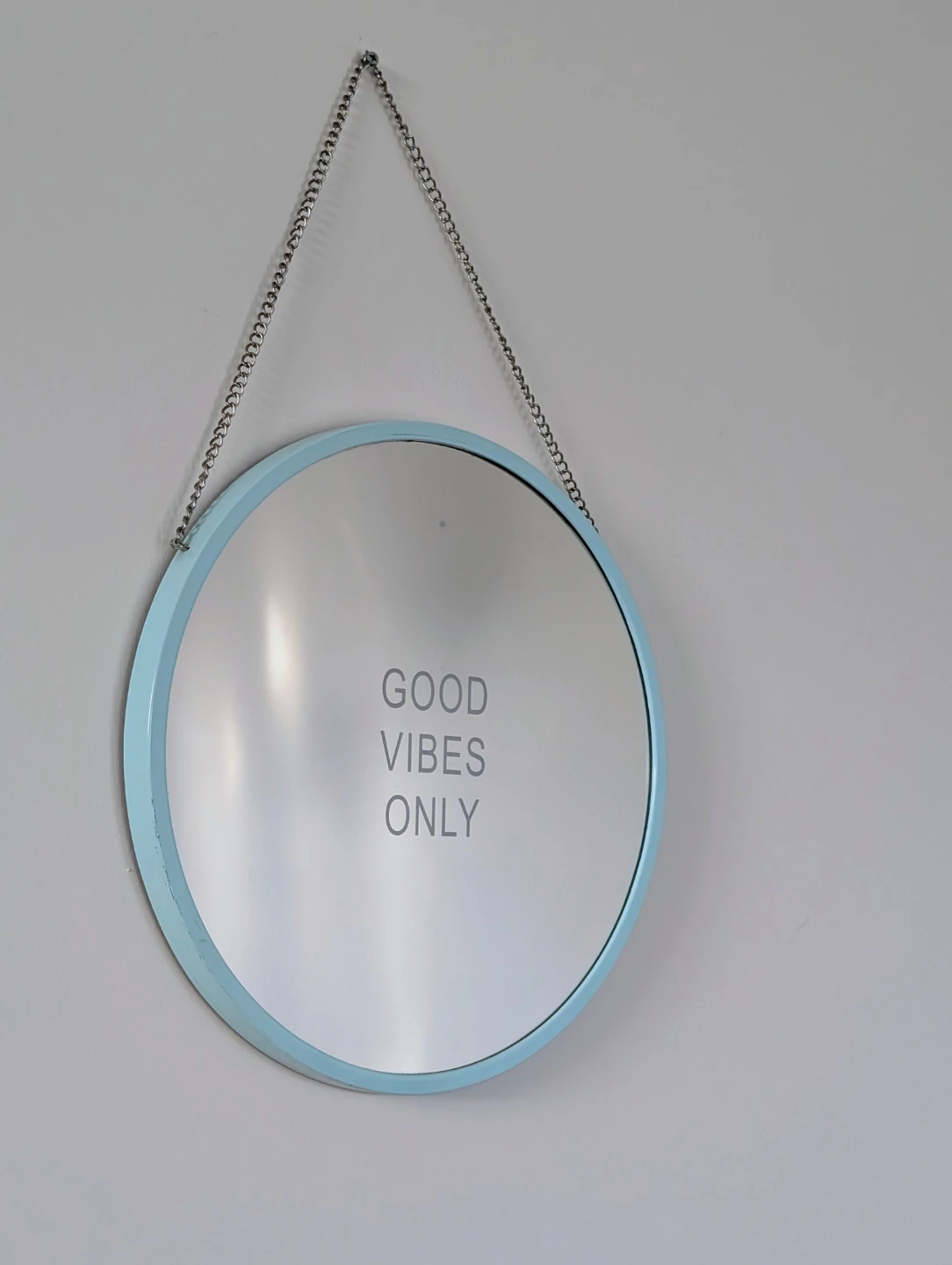 Round Decorative Mirror - "Good Vibes Only"