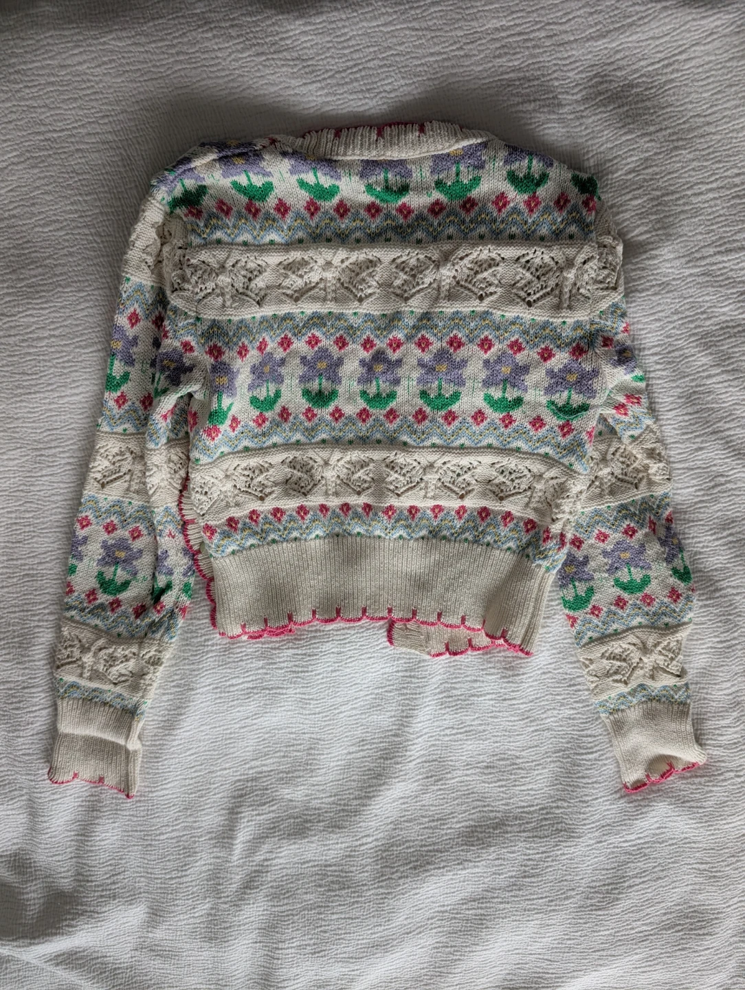 ZARA Floral Knit Cardigan Sweater - Size M - photo 4
