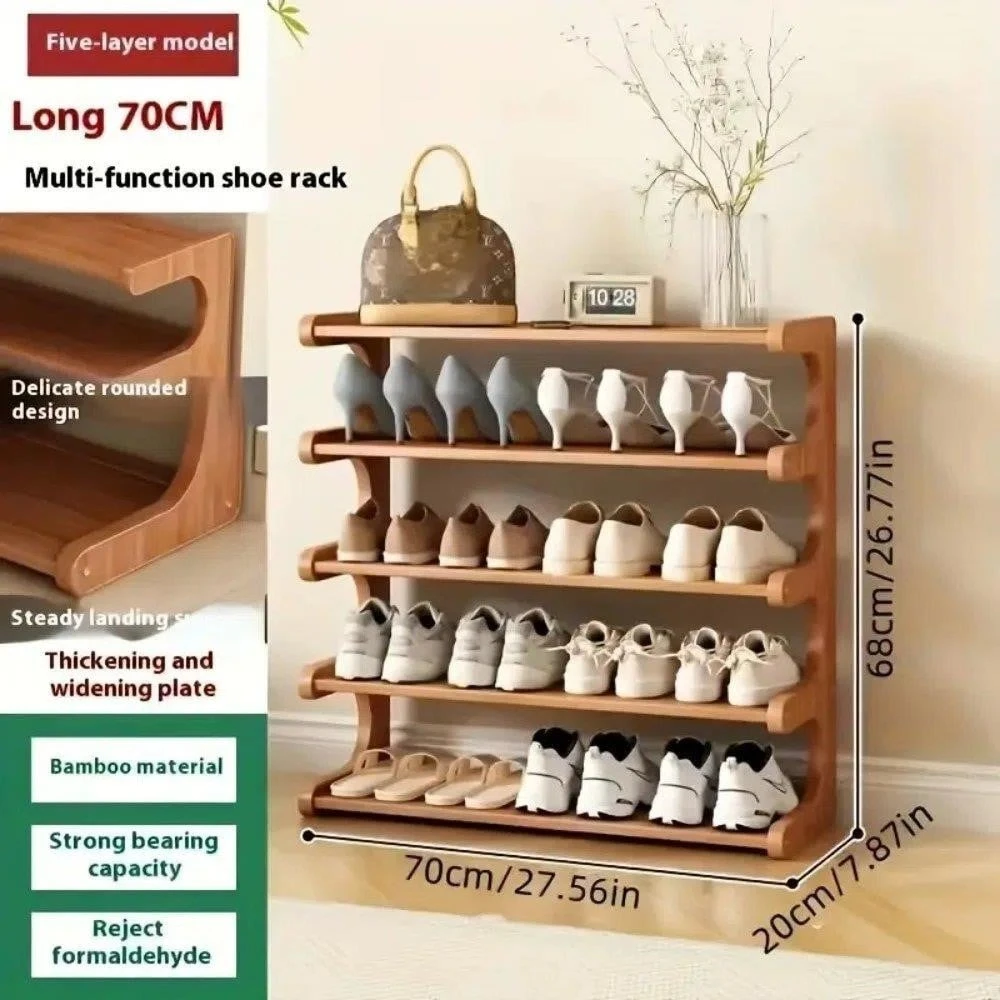 5-Tier Bamboo Shoe Rack - 70cm Long - photo 2
