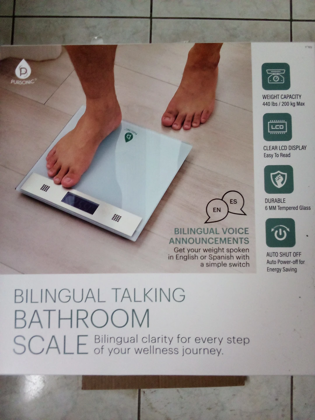 Pursonic Bilingual Talking Bathroom Scale