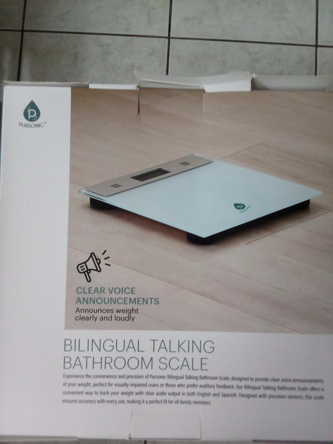 Pursonic Bilingual Talking Bathroom Scale - photo 2