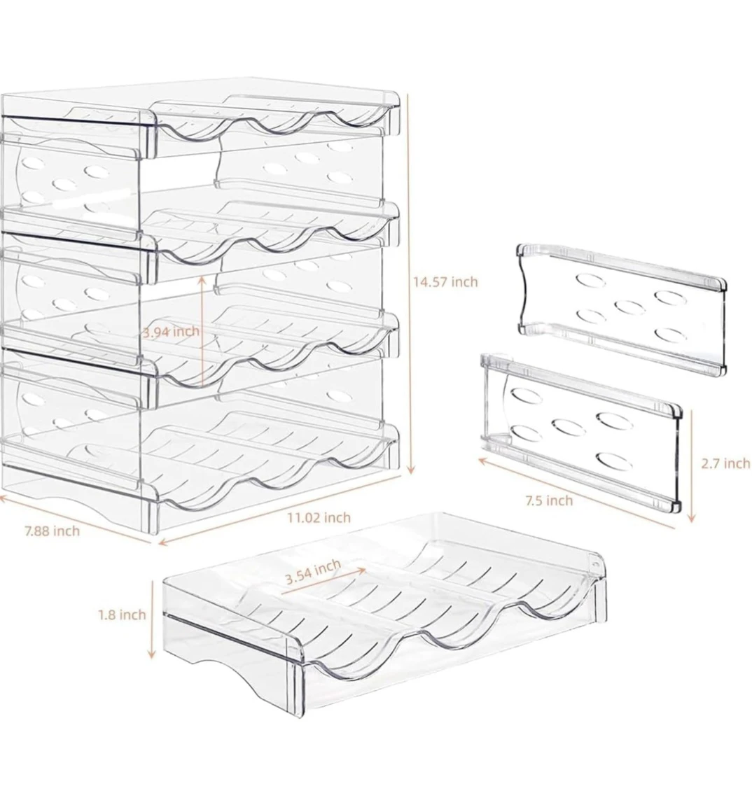 Clear Plastic Stackable Wine/water bottle Rack - Four Layers - photo 2
