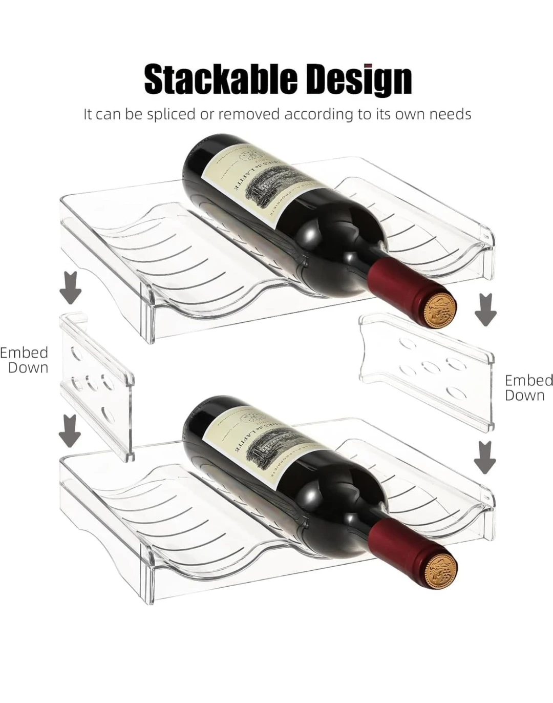 Clear Plastic Stackable Wine/water bottle Rack - Four Layers - photo 4