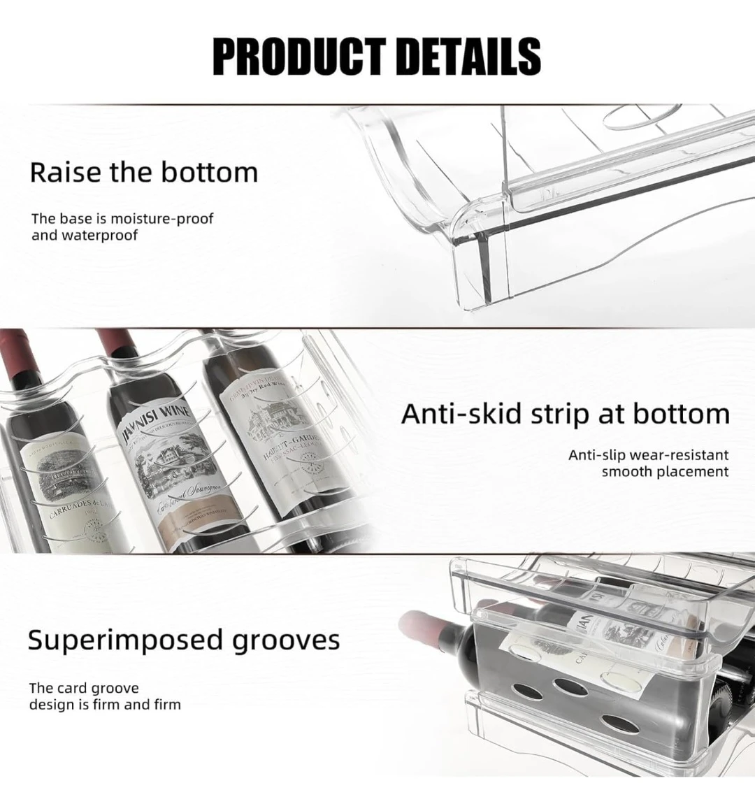 Clear Plastic Stackable Wine/water bottle Rack - Four Layers - photo 5
