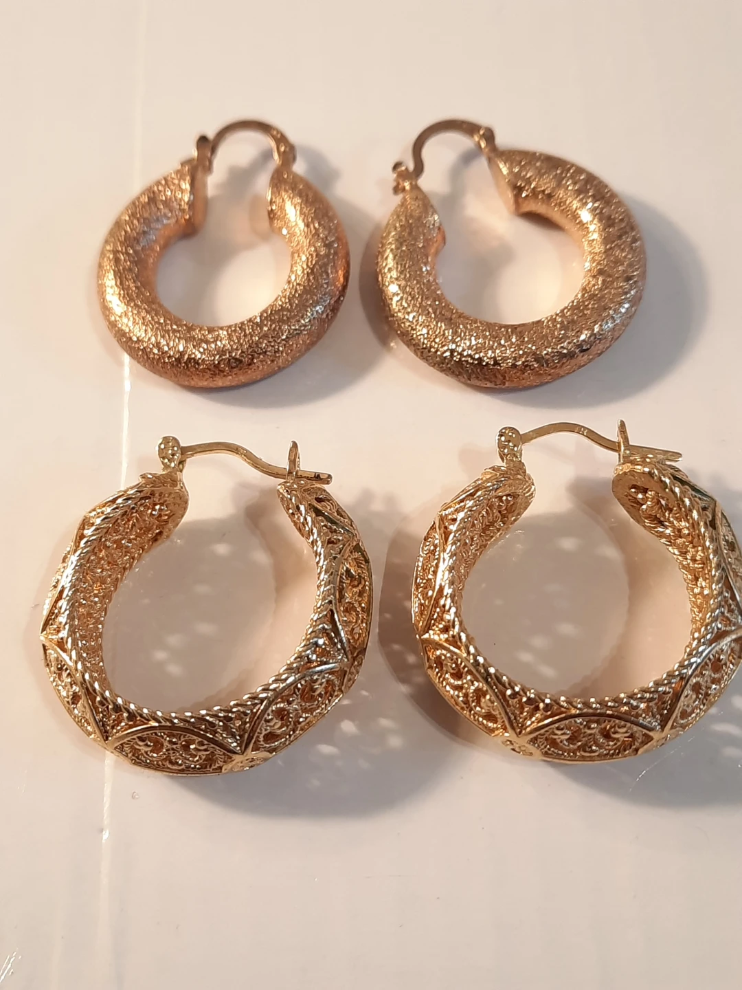 Gold Filigree Hoop Earrings