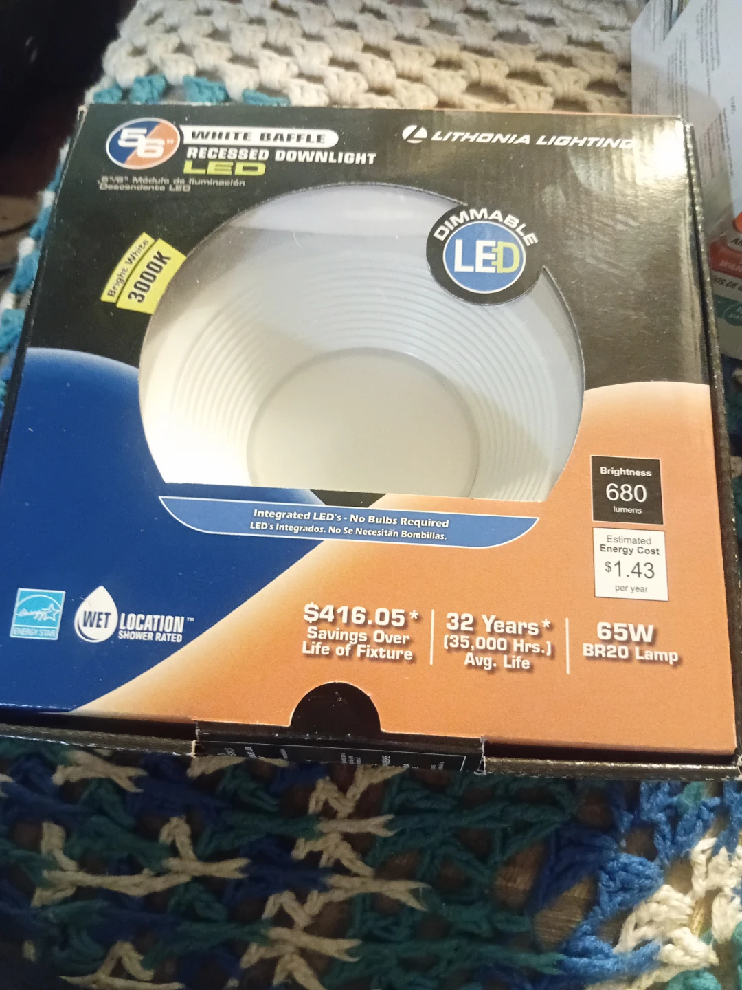 Lithonia Lighting 5" White Baffle Recessed Downlight LED