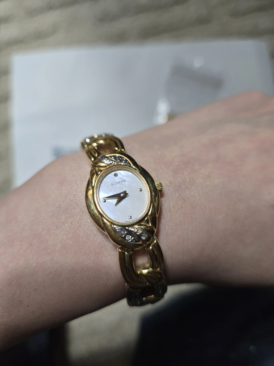 Bucherer Gold Tone Women's Watch with Crystals - photo 4