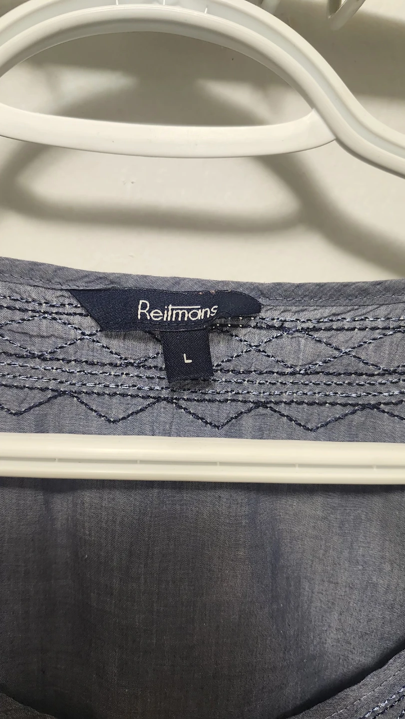 Reitmans Blue Embroidered Tunic Top Size L - photo 4