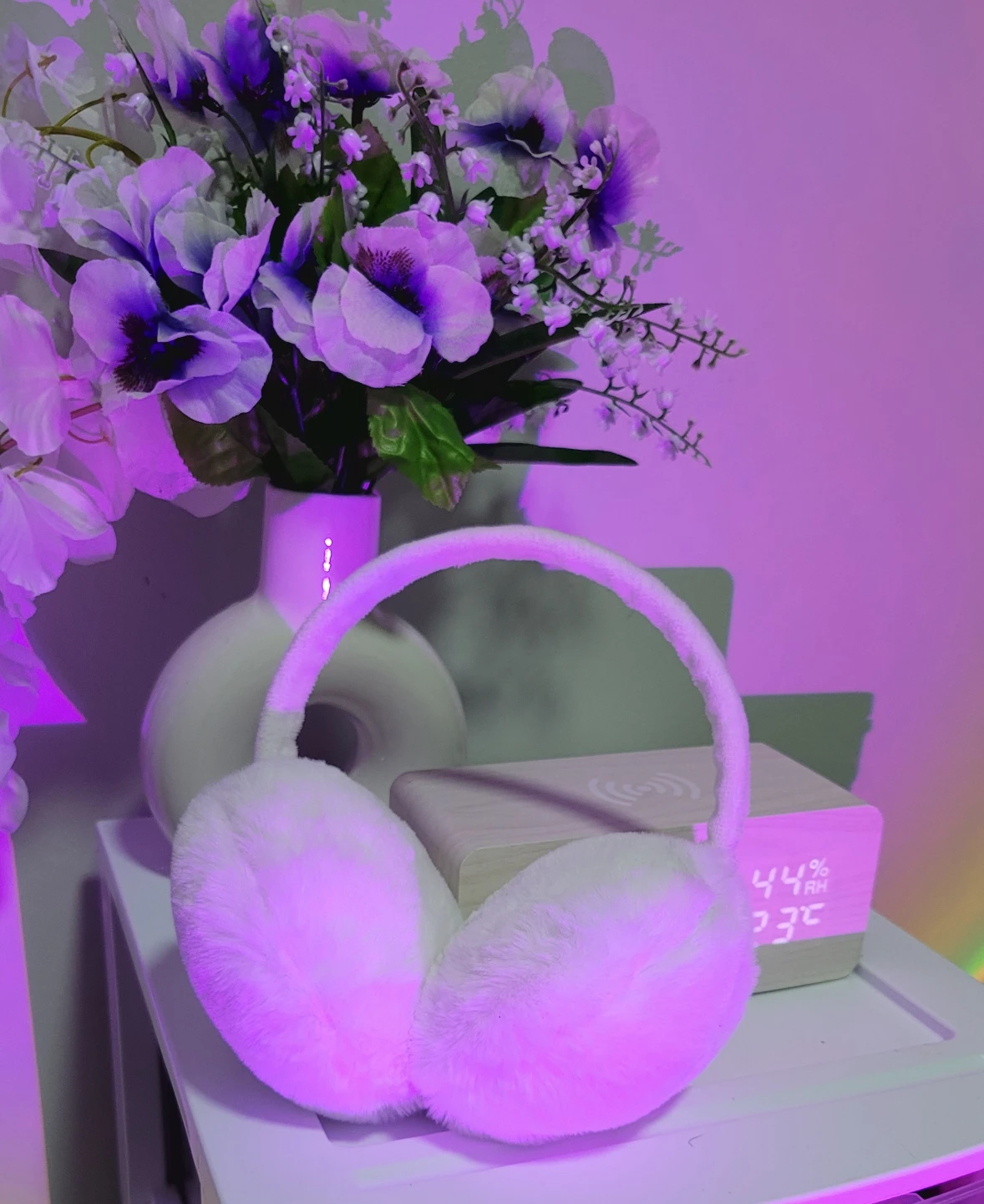 White Fuzzy Earmuffs