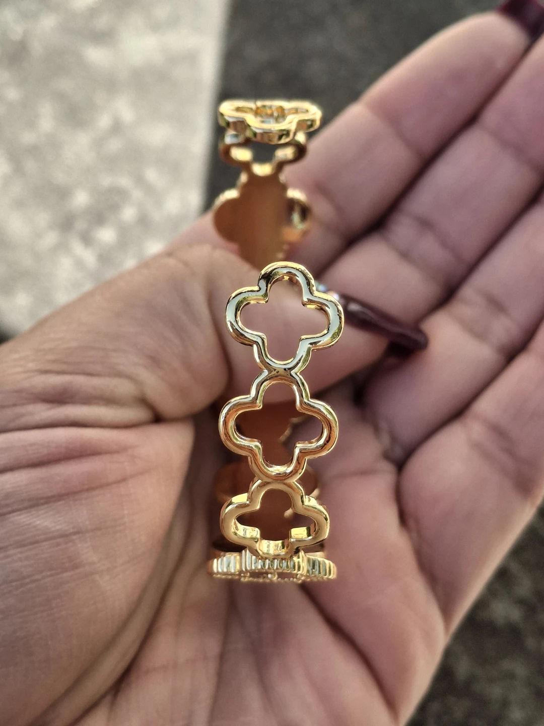 Gold Clover Bracelet and Ring Set - photo 3