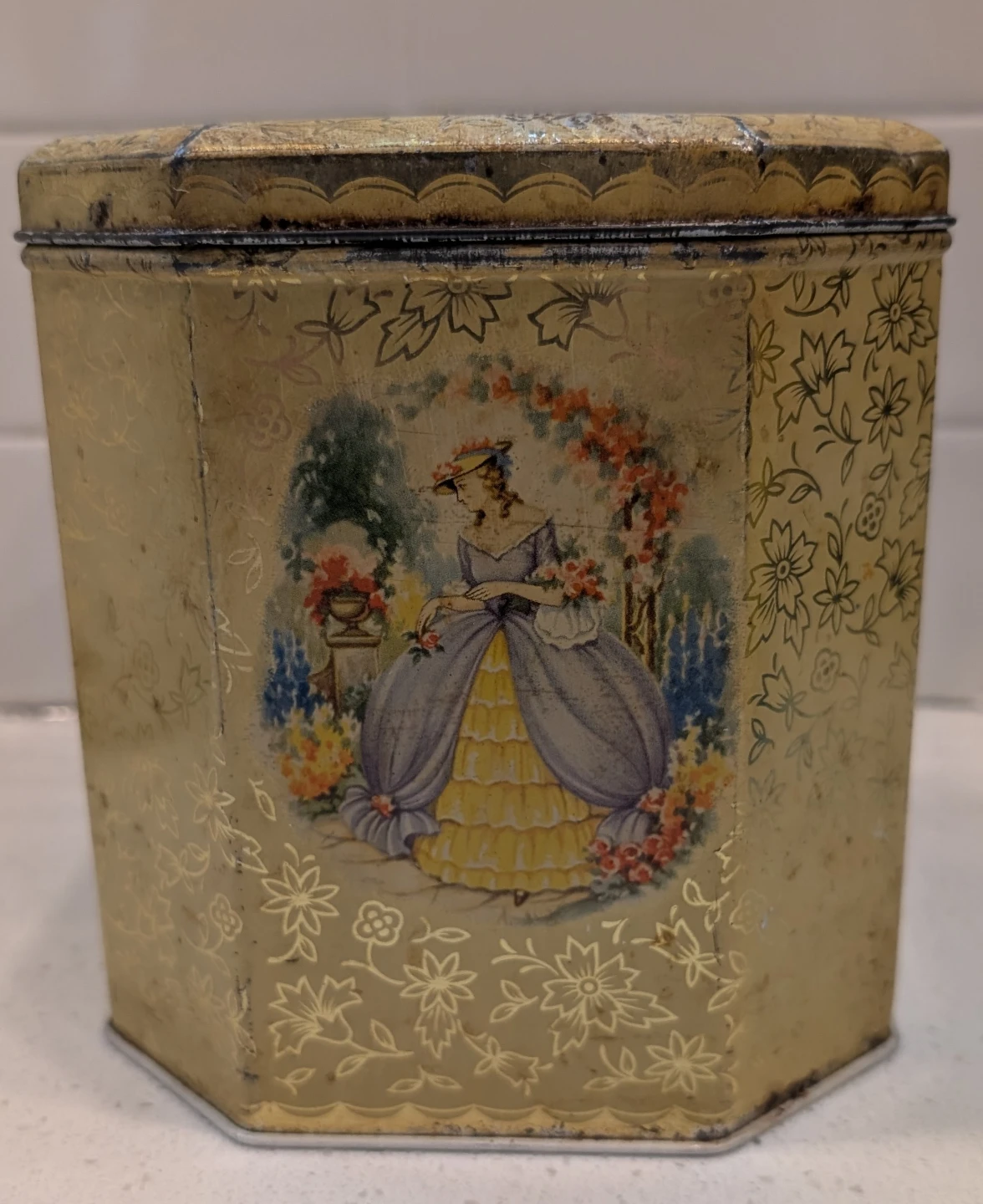 Vintage Tin English Tea Caddy