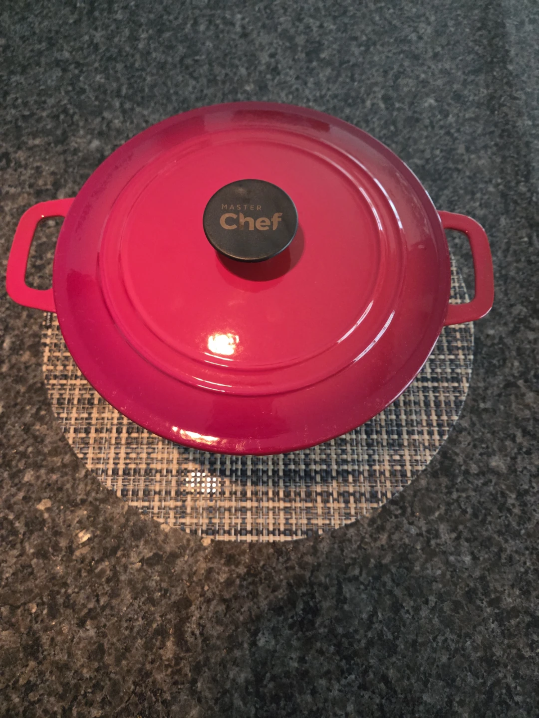 Master Chef Red Cast Iron Dutch Oven 4.8QT