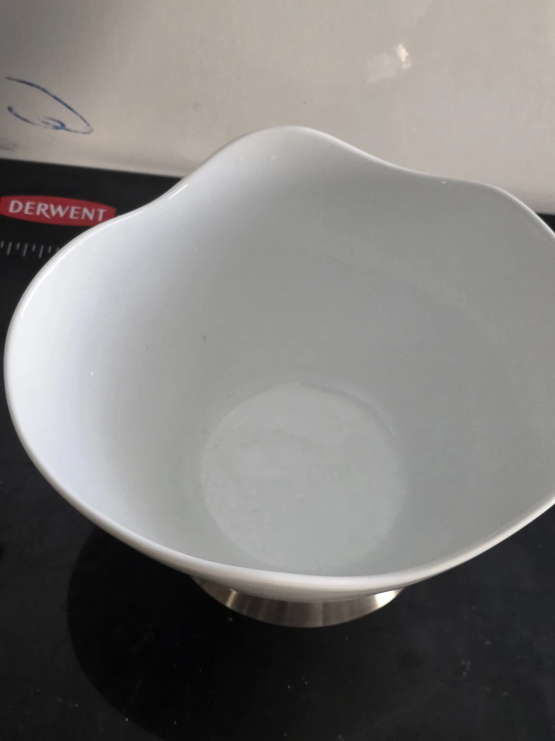 Toscana Fine Porcelain Serving Bowl with Stainless Steel Base - photo 5
