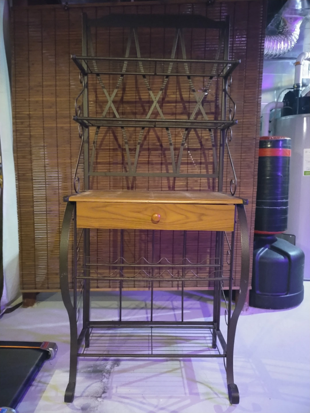 Baker's Rack with Drawer and Wine Holder