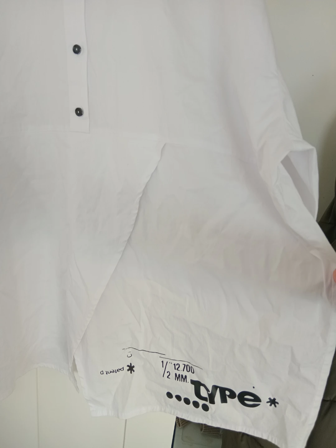 White Long Sleeve Shirt with Buttons - photo 4