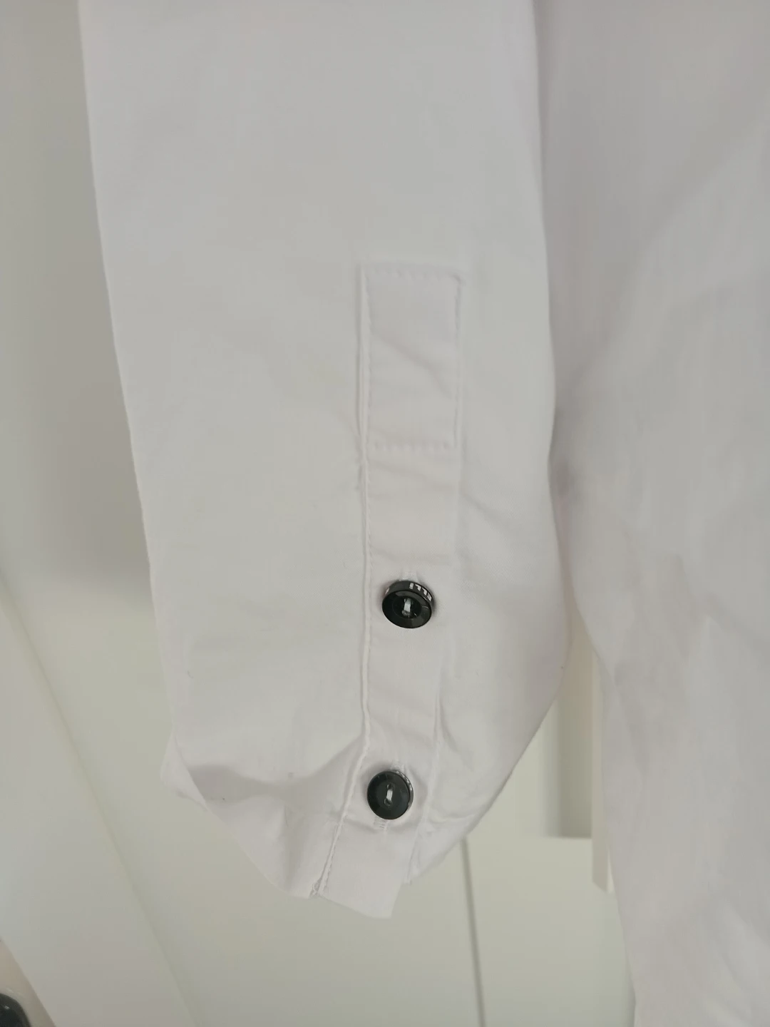 White Long Sleeve Shirt with Buttons - photo 5